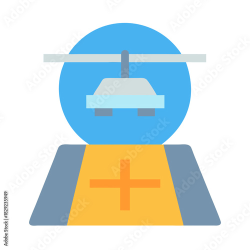 Abstract medical scanner image with bright colors and simple shapes