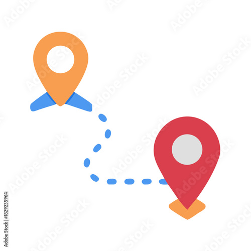 Airplane route map icon showing direction on black background