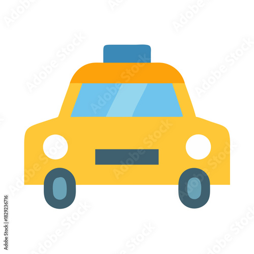 Yellow taxi cab graphic illustration on a black backdrop