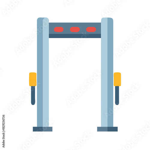 Modern airport security metal detector flat vector illustration design