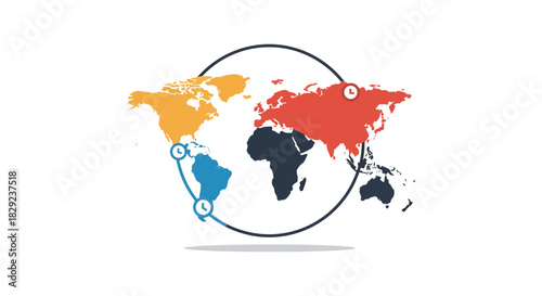 Global business network connecting continents for international trade and cooperation illustrating worldwide partnerships and economic interdependence ideal for business reports.
