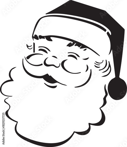 Father Chrismas Santa Clause Head Outline Silhouette Christmas Element