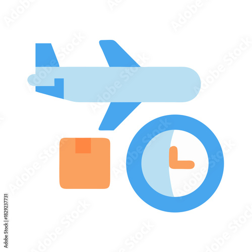 Air freight shipping, delivery, and tracking concept illustration