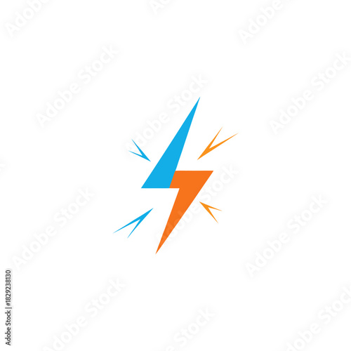 Stylized lightning bolt representing energy and power against a white backdrop, symbolizing innovation and technological advancement with a modern aesthetic.