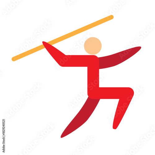 Javelin Throw Vector Flat Icon Design