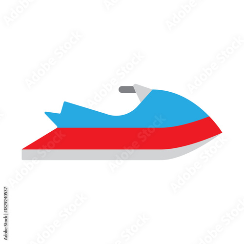 Jet Ski Vector Flat Icon Design