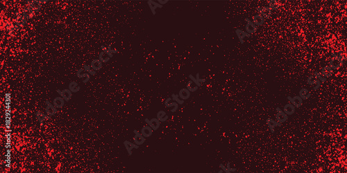 Grunge halftone gradient background. Faded grit noise texture. black and red sand wallpaper. Retro pixelated backdrop. Anime or manga style comic overlay. Vector graphic design textured template