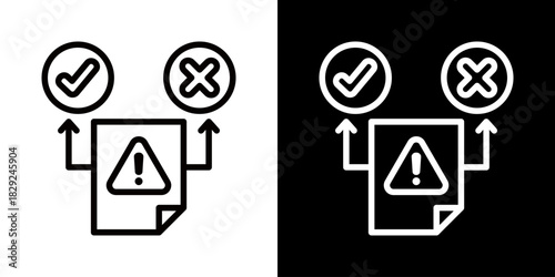 Decision Making Icon Of Flat Black And White Style 