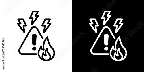 Crisis Icon Of Flat Black And White Style 
