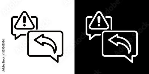 Response Icon Of Flat Black And White Style 