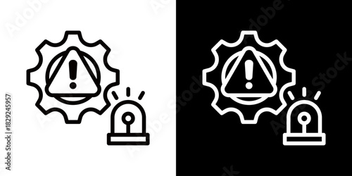 Incident Icon Of Flat Black And White Style 