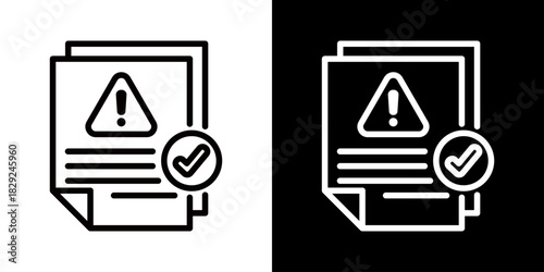 Report Icon Of Flat Black And White Style 