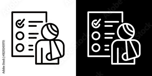 Triage Icon Of Flat Black And White Style 