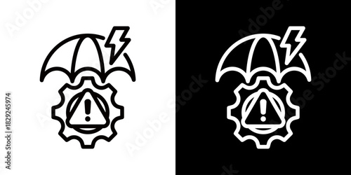 Mitigation Icon Of Flat Black And White Style 