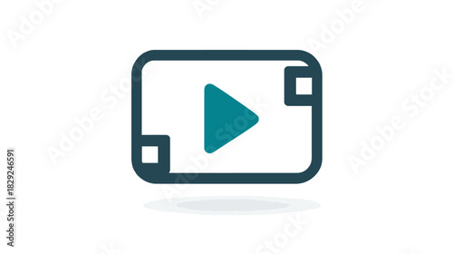 Minimalist video file icon with play button, symbolizing digital media content, online streaming, and multimedia playback.