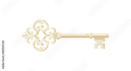 ornate key illustrating vintage secrets antique decorative key design for unlocking mysteries perfect for history blogs  treasure hunt games