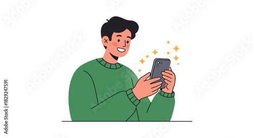 Person using smartphone connecting with friends and family online indoors enjoying social media apps ideal for tech and lifestyle blogs