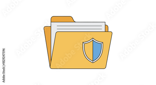 secure folder illustrating data protection for file management stored in a protected directory showing cybersecurity and privacy for digital security