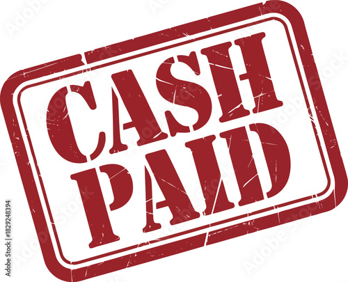 Official red rubber stamp shows the words CASH PAID indicating a financial payment has been made