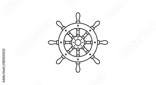 ship wheel illustration a nautical steering wheel design ideal for maritime themed graphics representing navigation sailing and seafaring adventures.