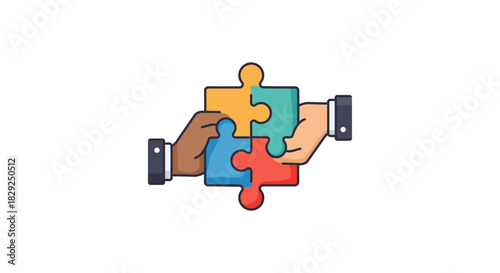 Teamwork puzzle solution diverse hands completing collaboration puzzles symbolizing cooperation unity business strategy success  problem-solving