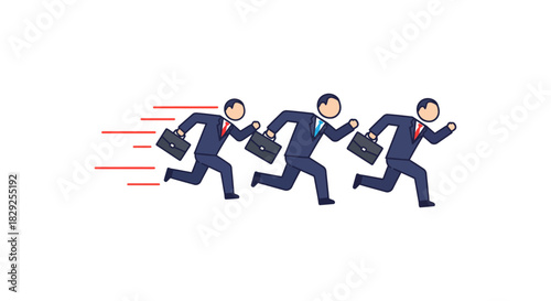 business competition with businessmen racing carrying briefcases conveying ambition competitive edge and success in a dynamic corporate environment