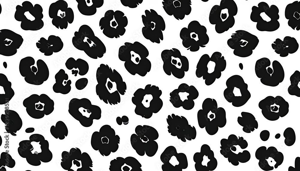 Obraz premium Leopard spots pattern on white background. Background design element for decor