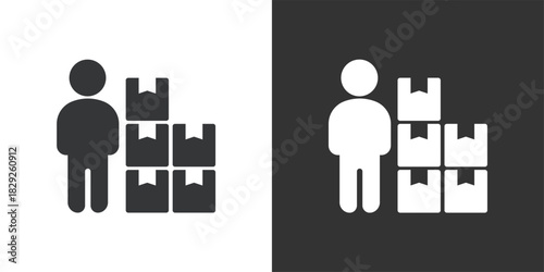 Stock Management icon. Solid glyph series icon