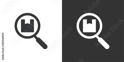 Track Package icon. Solid glyph series icon