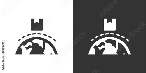 Global Shipping icon. Solid glyph series icon