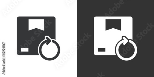 Package Return icon. Solid glyph series icon
