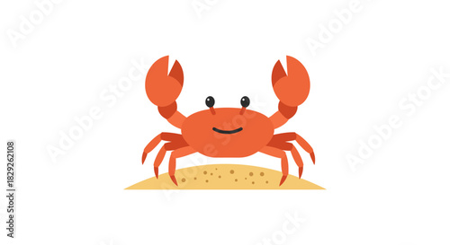 cute cartoon crab on sand a cheerful seaside icon for childrens books educational resources and summer vacation promotions