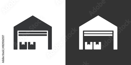 Logistics Warehouse icon. Solid glyph series icon