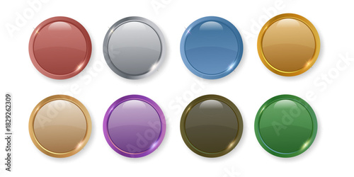 Modern UI Buttons  Colorful Empty Badge Collection