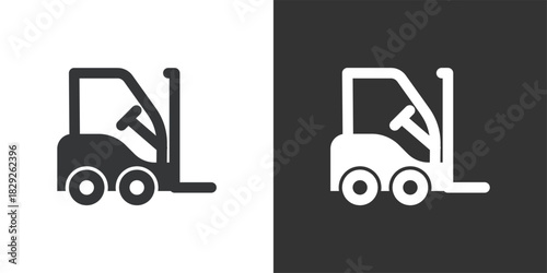 Forklift Truck icon. Solid glyph series icon