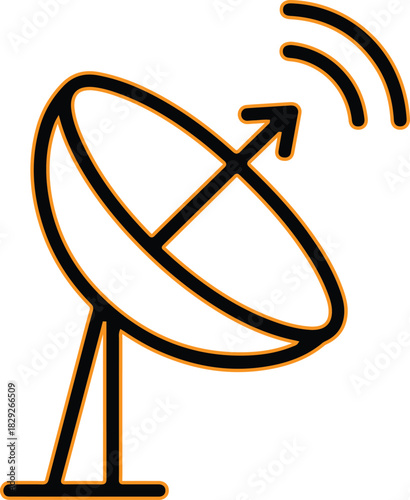 Satellite dish transmitting signals with waves