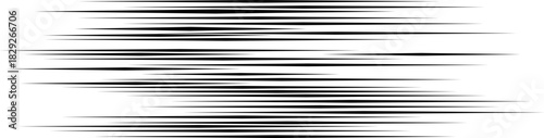 Dynamic black speed lines. fast motion and energy, often used in comics, action graphics, and dramatic visual effects on a clean background.