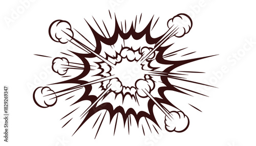 Dynamic Brown Comic Impact Burst Illustration