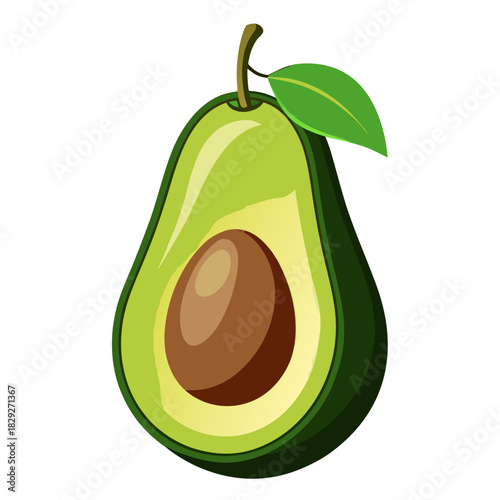 avocado silhouette fruit on white