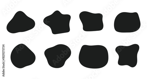 Soft flowing doodle blobs, liquid curves, round abstract shapes, oval bubble patterns, and smooth organic frames come together in a creative vector background of fluid modern design