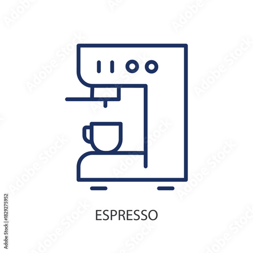 Espresso thin line icons. Original vector illustration.