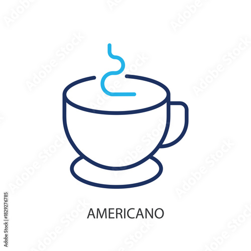 Americano thin line icons. Original vector illustration.