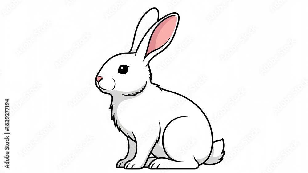 Obraz premium white rabbit on a white background