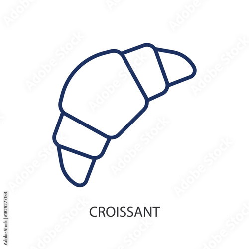 Croissant thin line icons. Original vector illustration.