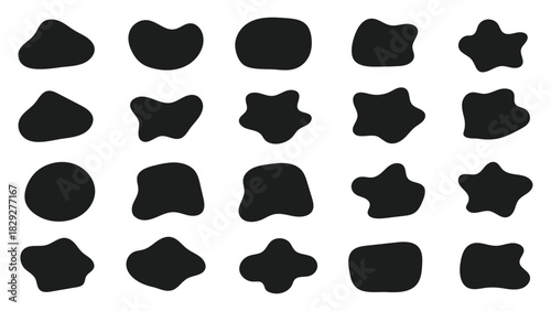 Soft blob curves, round organic shapes, fluid abstract ovals, doodle bubble frames, and wavy design patterns combine into a smooth vector background for modern creative compositions.