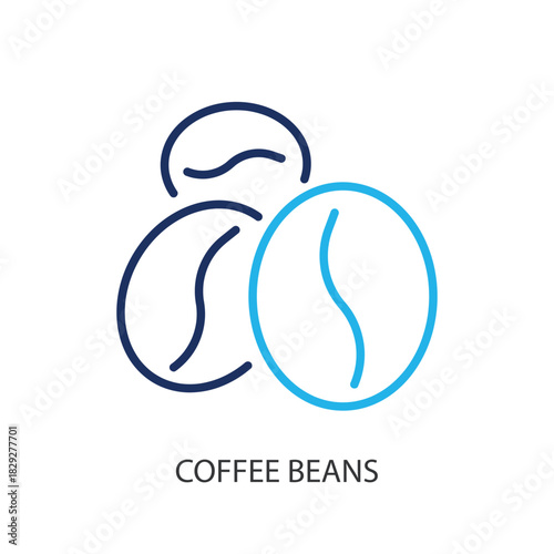 Coffee beans thin line icons. Original vector illustration.