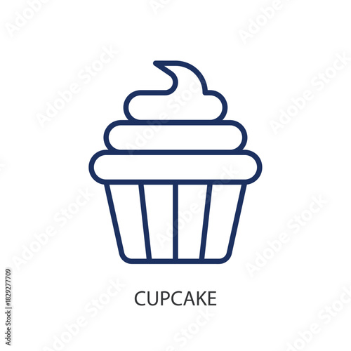 Cupcake thin line icons. Original vector illustration.