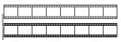 Film Strip icon illustration. Old retro tape film video movies, Grunge vintage film strip for photo video filming . Long vector Film strip icon. eps 10