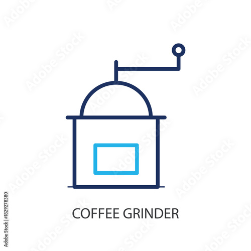 Coffee grinder thin line icons. Original vector illustration.