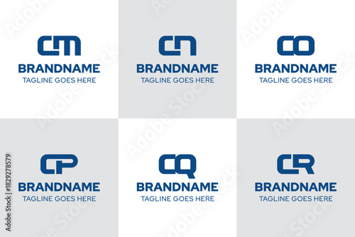 Letters CM CN CO CP CQ CR Monogram Logo Set, great for MC NC OC PC QC RC Initials